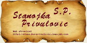 Stanojka Privulović vizit kartica